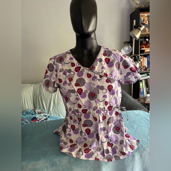 Dickies Tops - Dickies Purple Patterned Women's Scrub Top